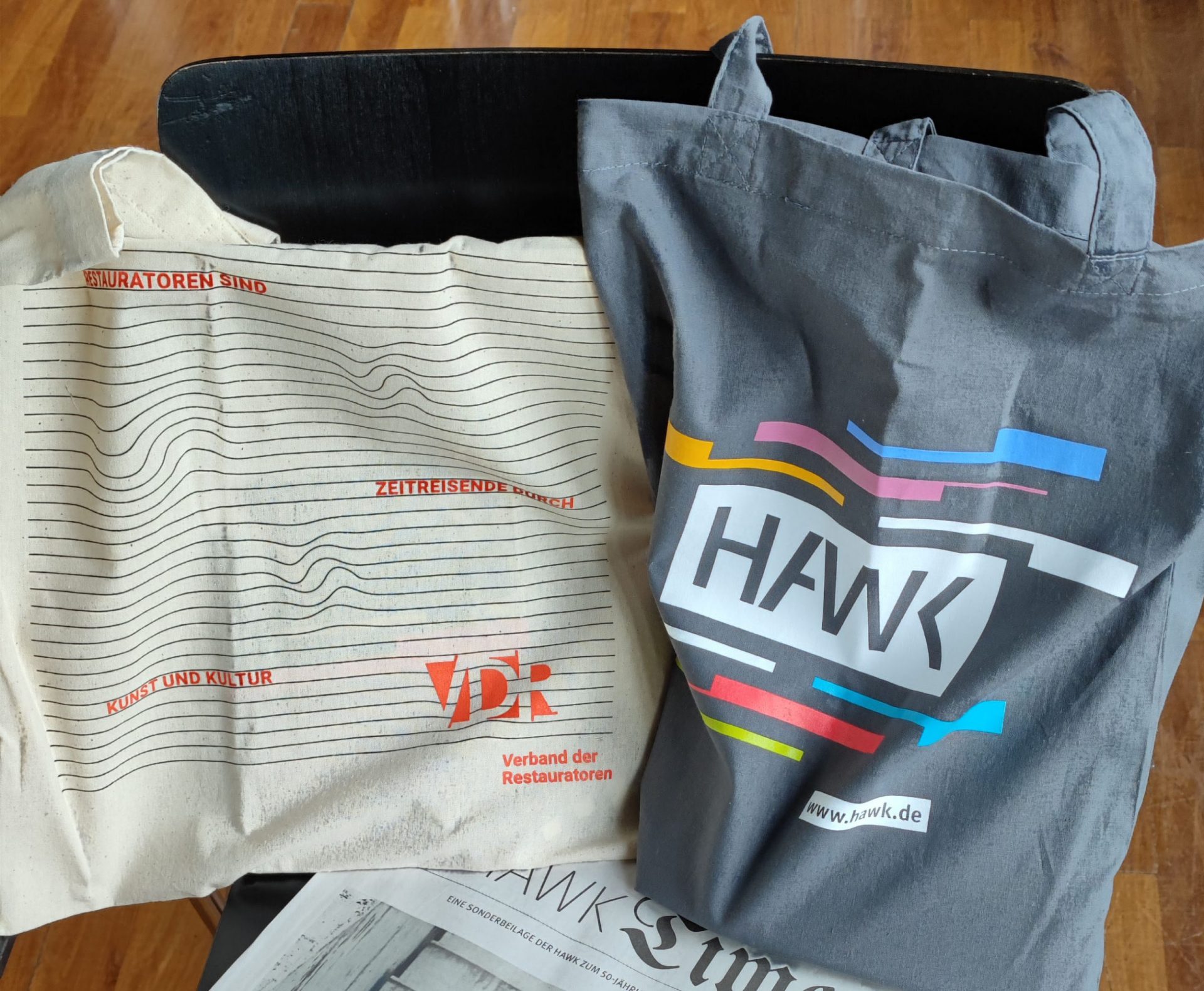 Auch an der HAWK gab es VDR-Taschen für die Neuen