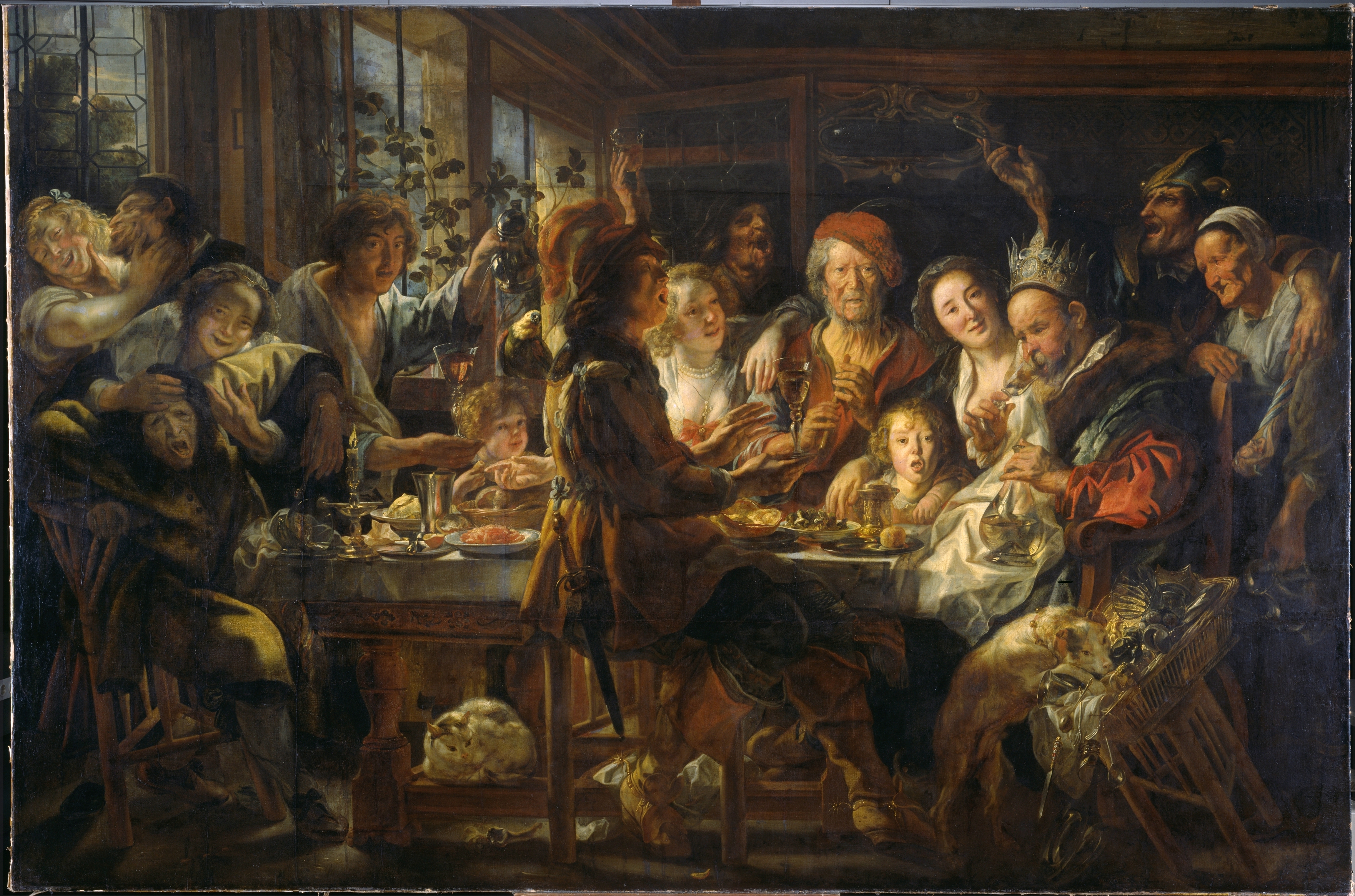 Jacob Jordaens, Das Bohnenfest, Museumslandschaft Hessen Kassel, Gemäldegalerie Alte Meister Inv.Nr. GK 108 (Foto: Arno Hensmanns)