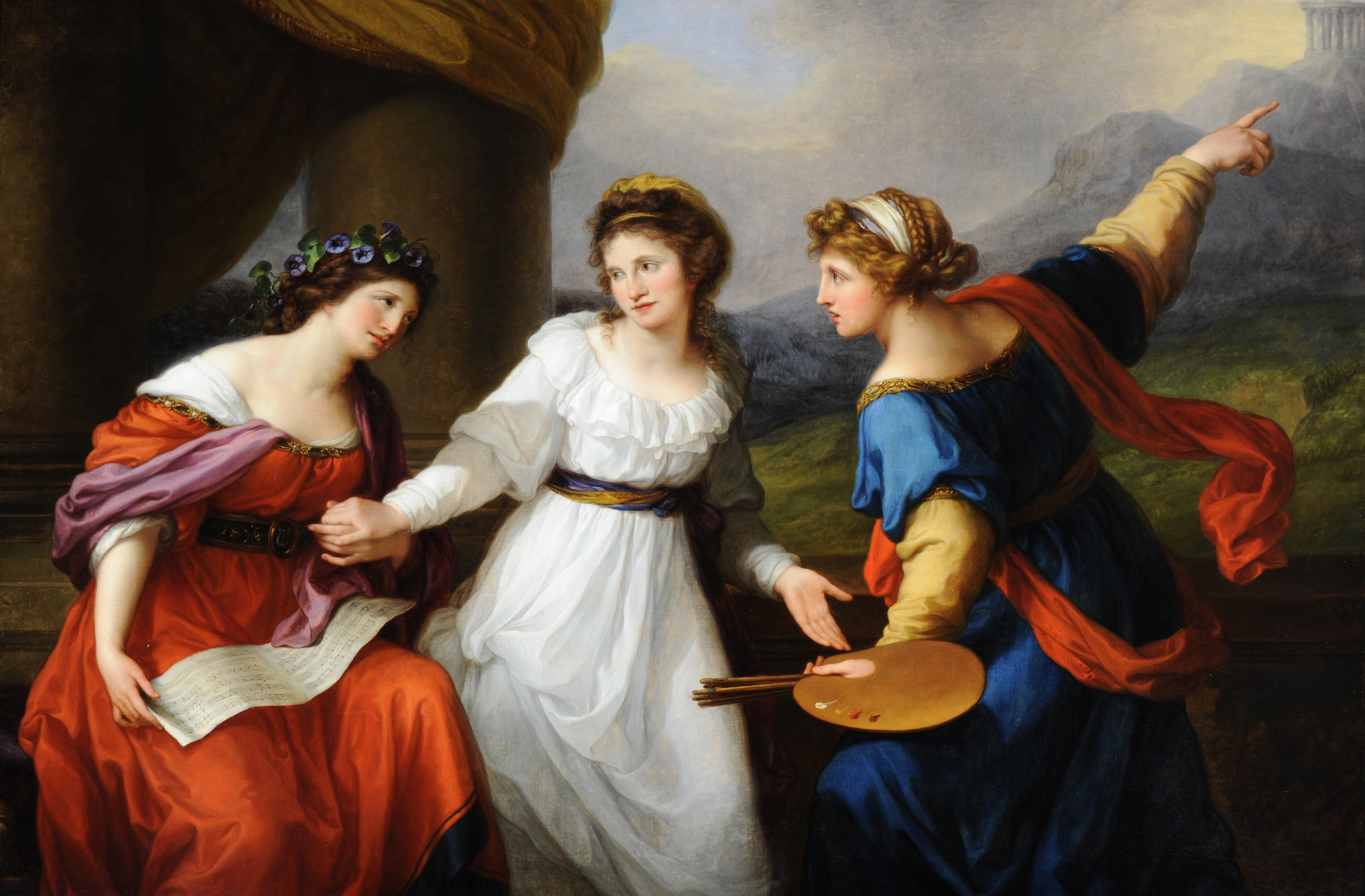 Angelika Kauffmann, Selbstbildnis am Scheideweg zwischen Musik und Malerei, 1794. National Trust Collections (Nostell Priory, The St. Oswald Collection). Purchased by private treaty with the help of a grant from the Heritage Lottery Fund. © National Trust Collections, Foto: National Trust Images