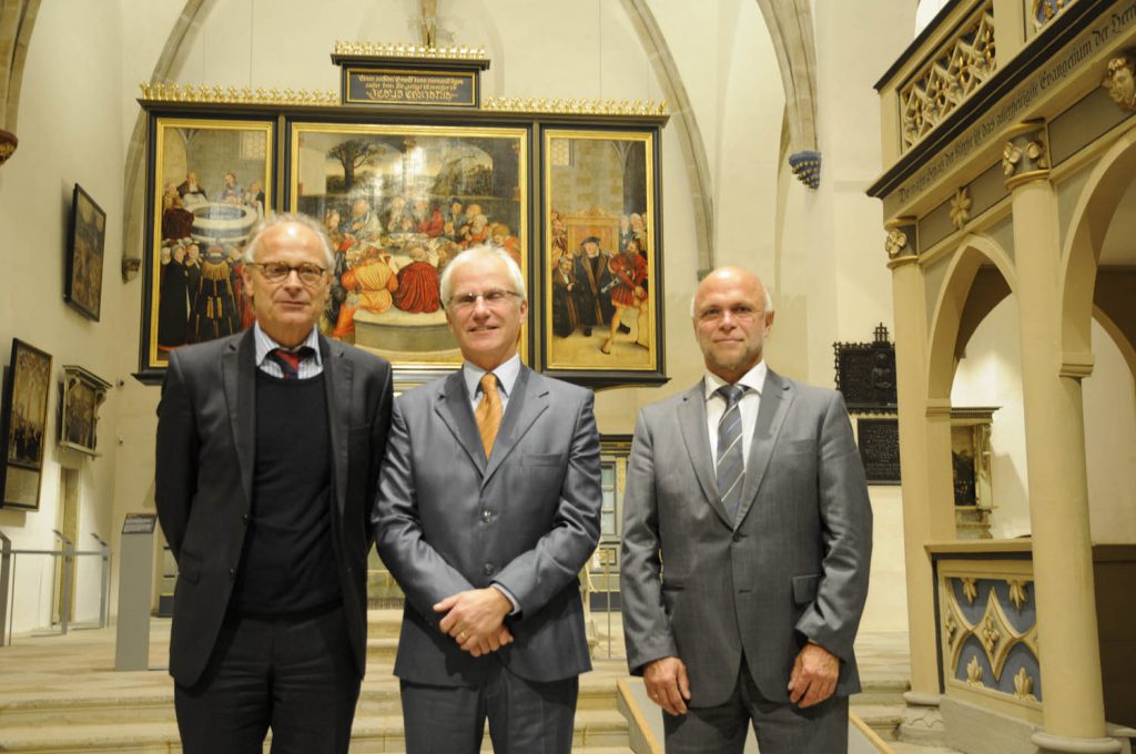 Redner der Eröffnungsfeier in der Stadtkirche Wittenberg. Foto: Gudrun von Schoenebeck