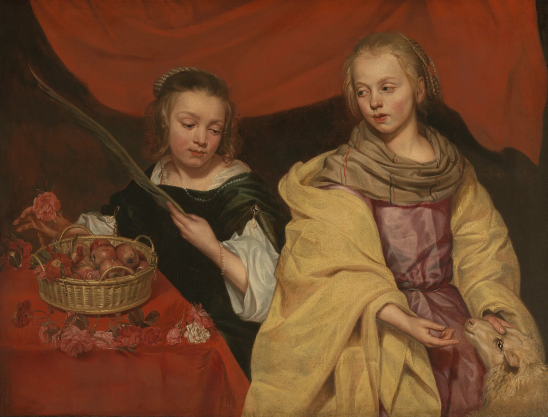 Michaelina Wautiers (1604-1689) "Two Girls as Saints Agnes and Dorothea" (um 1650). Foto: Königliche Museum der Schönen Künste Antwerpen.