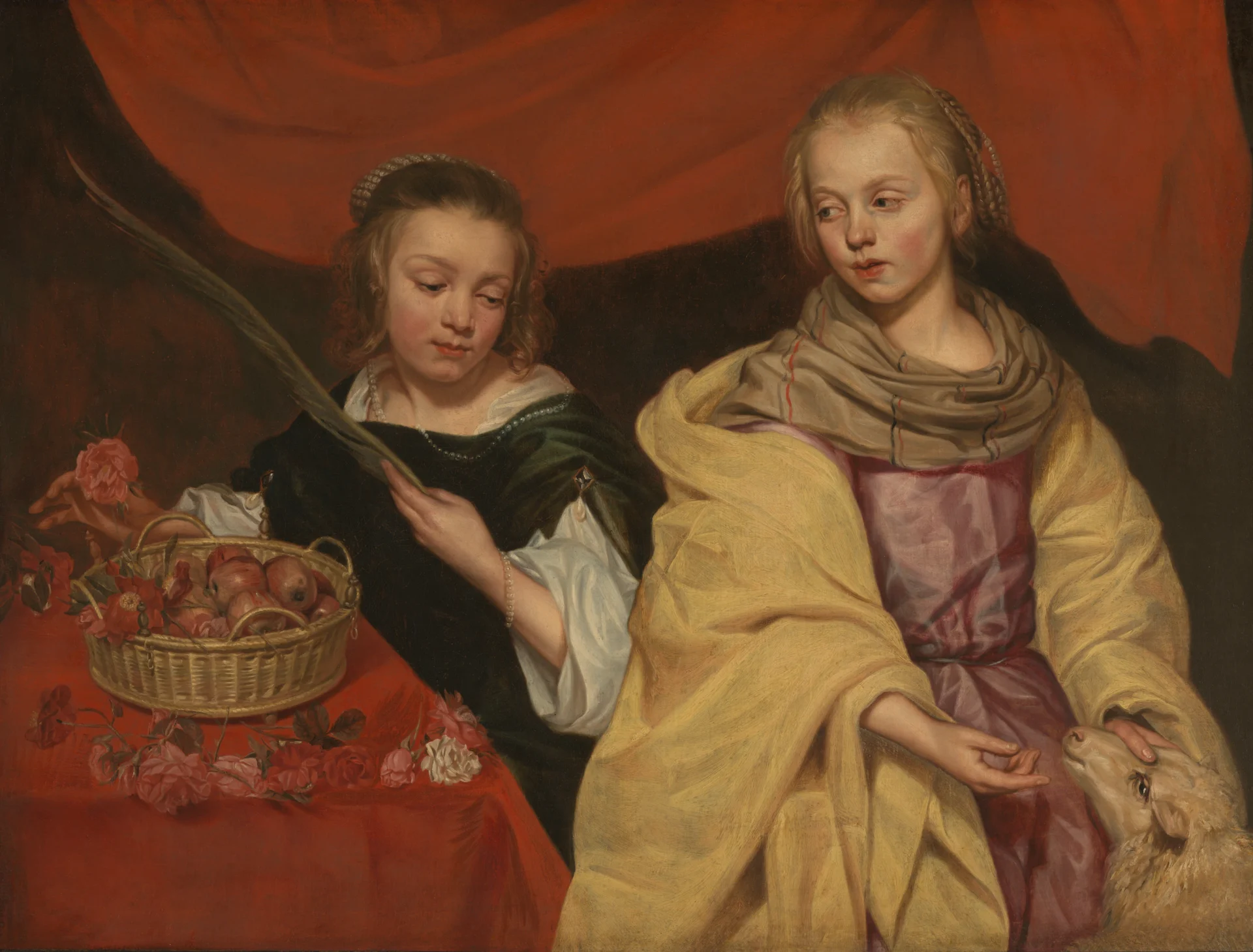 Michaelina Wautiers (1604-1689) "Two Girls as Saints Agnes and Dorothea" (um 1650)