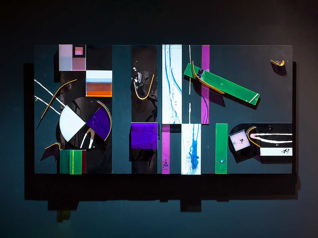 Couchot Sémaphora III 1966 Edmond Couchot, »Sémaphora III«, 1966, Holz, Kunststoffelemente, Motoren, Elektronik, Glühbirnen, 100 x 200 x 22 cm, ZKM | Zentrum für Kunst und Medien Karlsruhe.
© Edmond Couchot ; Foto © ZKM | Zentrum für Kunst und Medien Karlsruhe, Foto: Tobias Wootton