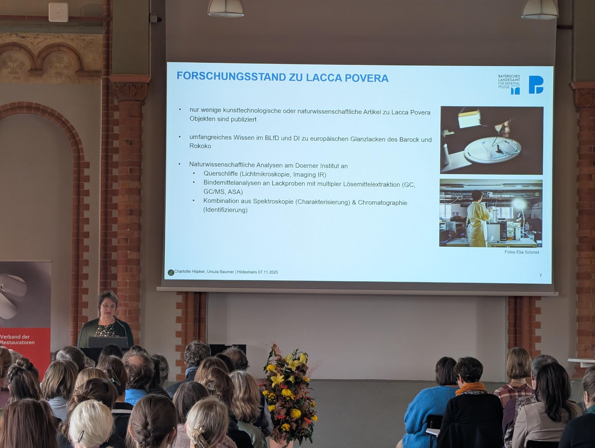 Vortrag des BLfD zu Lacca Povera. Foto: Zengin