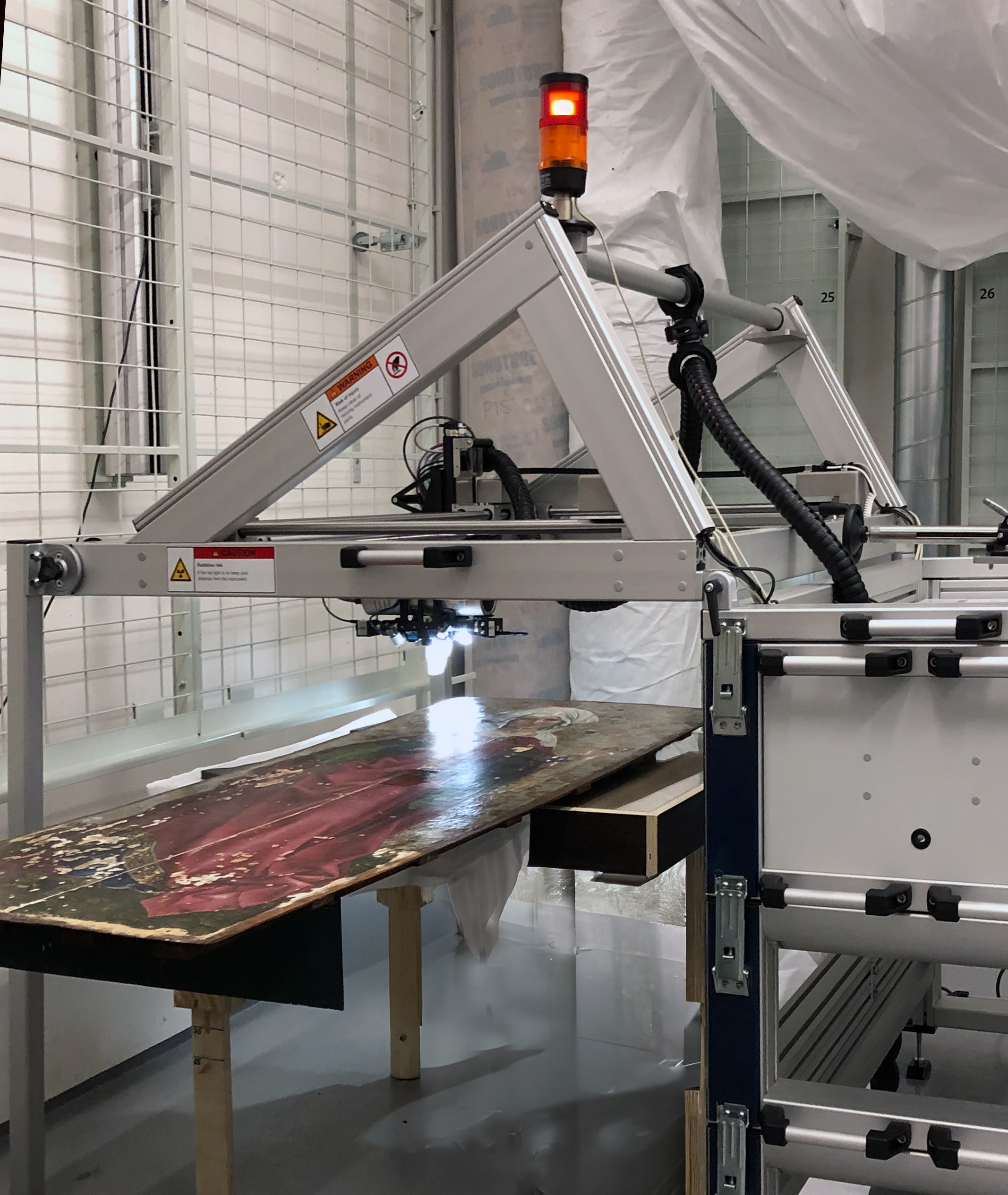 Werkstattansicht XRF-Messung
Restaurierung der Flémaller Tafeln
Foto: Städel Museum